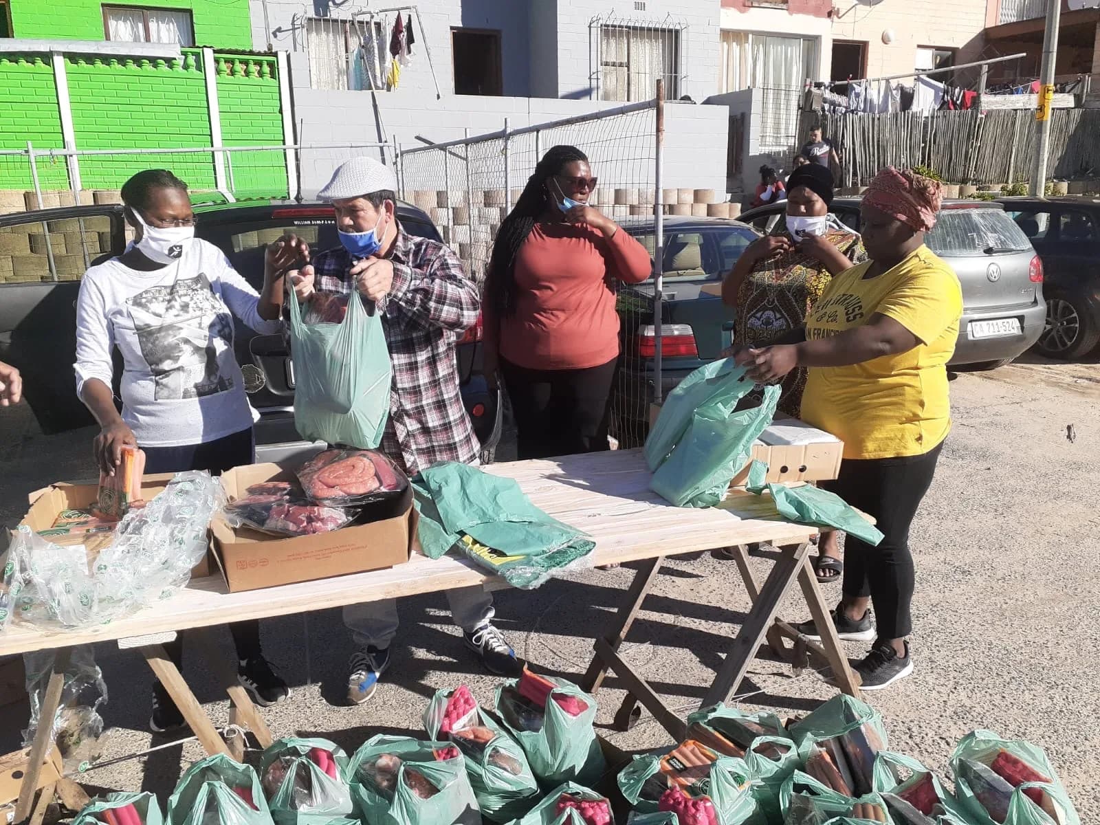 Community members gathered at a Bayside upliftment initiative in the Western Cape