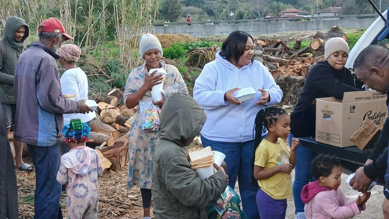 Donated goods and supplies prepared for distribution to the community