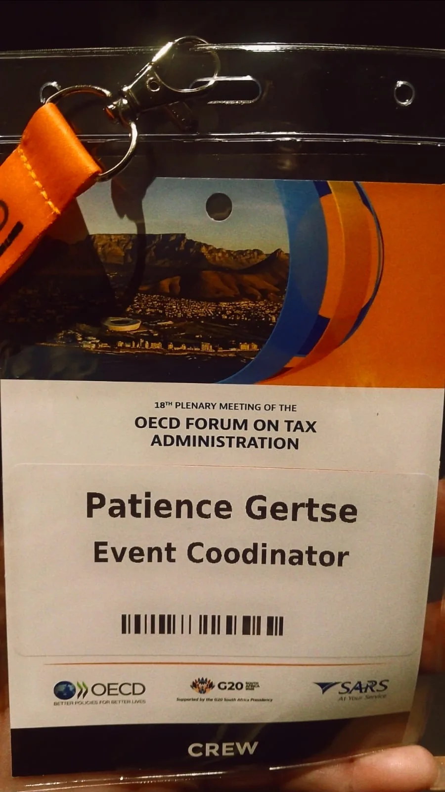 Bayside event coordinator crew accreditation for the OECD Forum on Tax Administration